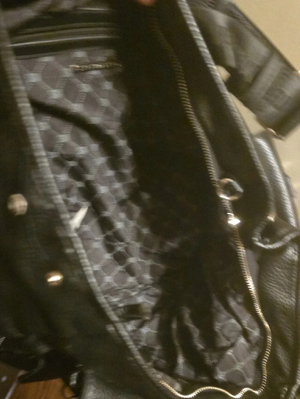 Steve Madden Black Faux Leather Duffel Bag with Gold Hardware